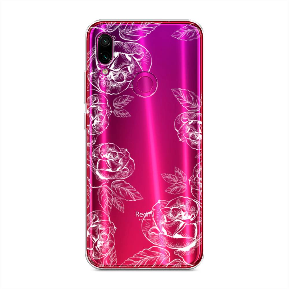 

Чехол на Xiaomi Redmi Note 7 "Розы графика", Черный;серый, 34750-2