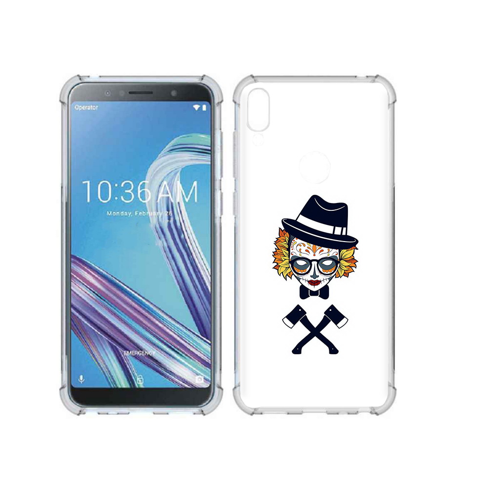 Чехол MyPads Tocco для Asus ZenFone Max Pro (ZB602KL) девушка в маске с топорами рисунок