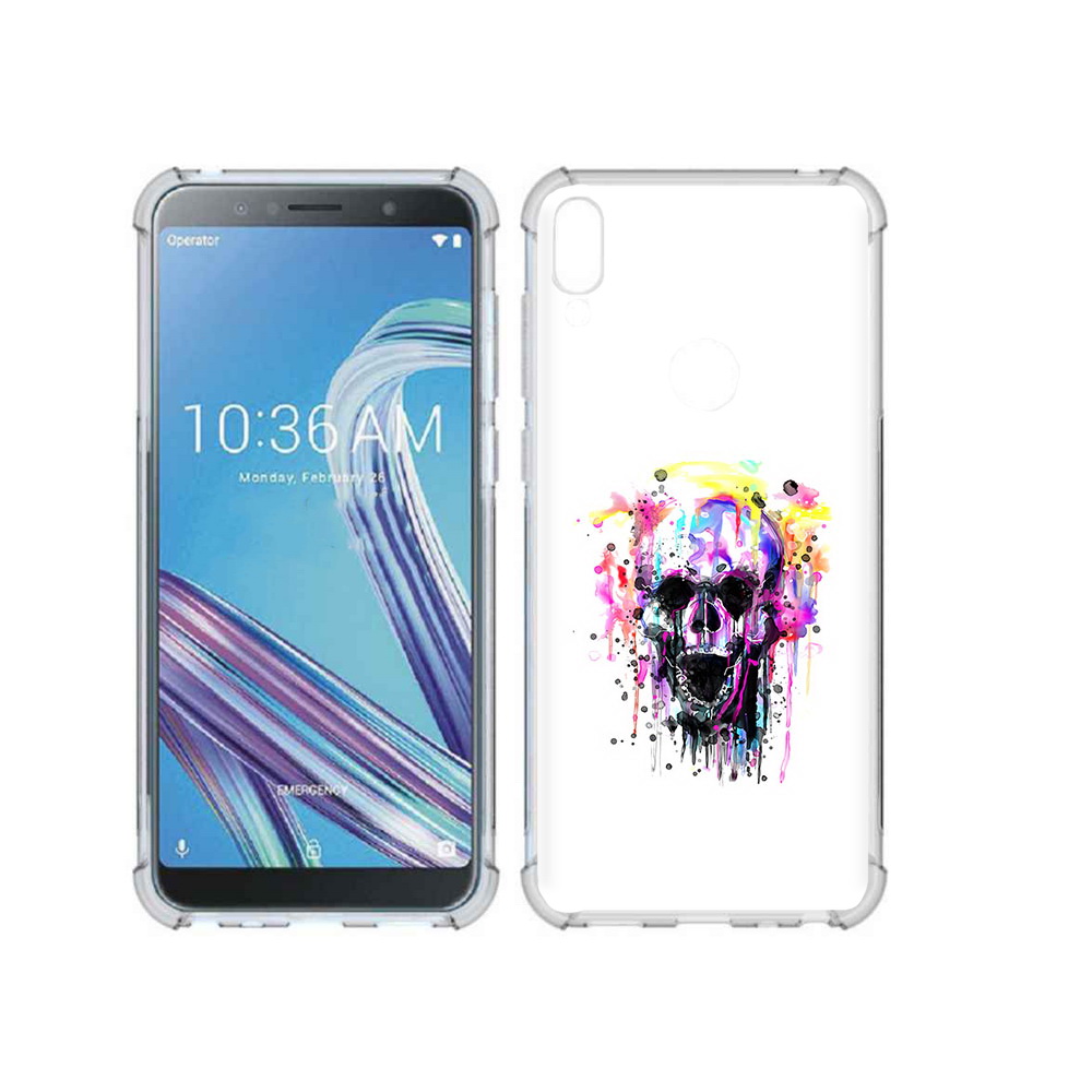 

Чехол MyPads Tocco для Asus ZenFone Max Pro (ZB602KL) граффити череп, Прозрачный, Tocco