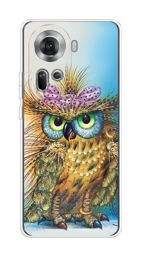 

Чехол на Oppo Reno 11 (Global) "Модная сова", Коричневый;голубой, 2515850-1
