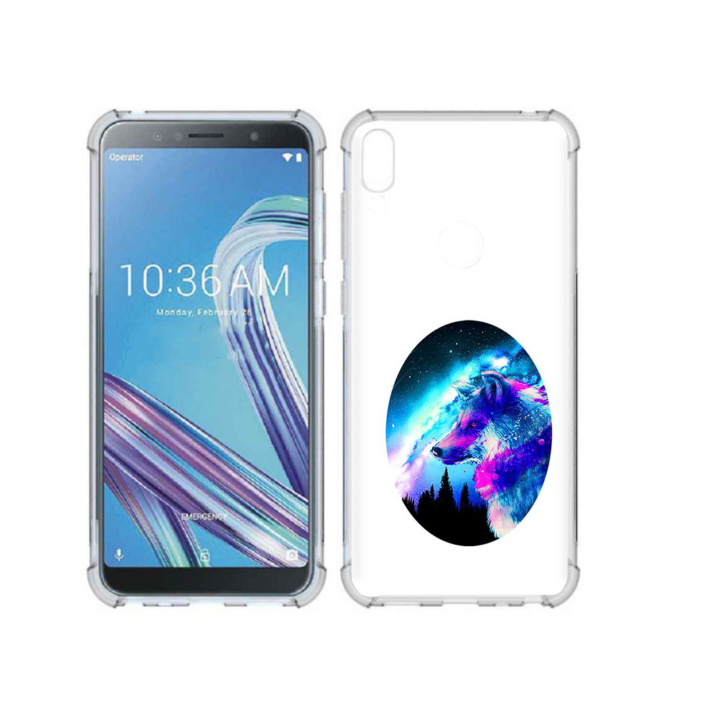 

Чехол MyPads Tocco для Asus ZenFone Max Pro (ZB602KL) голубой волк, Прозрачный, Tocco