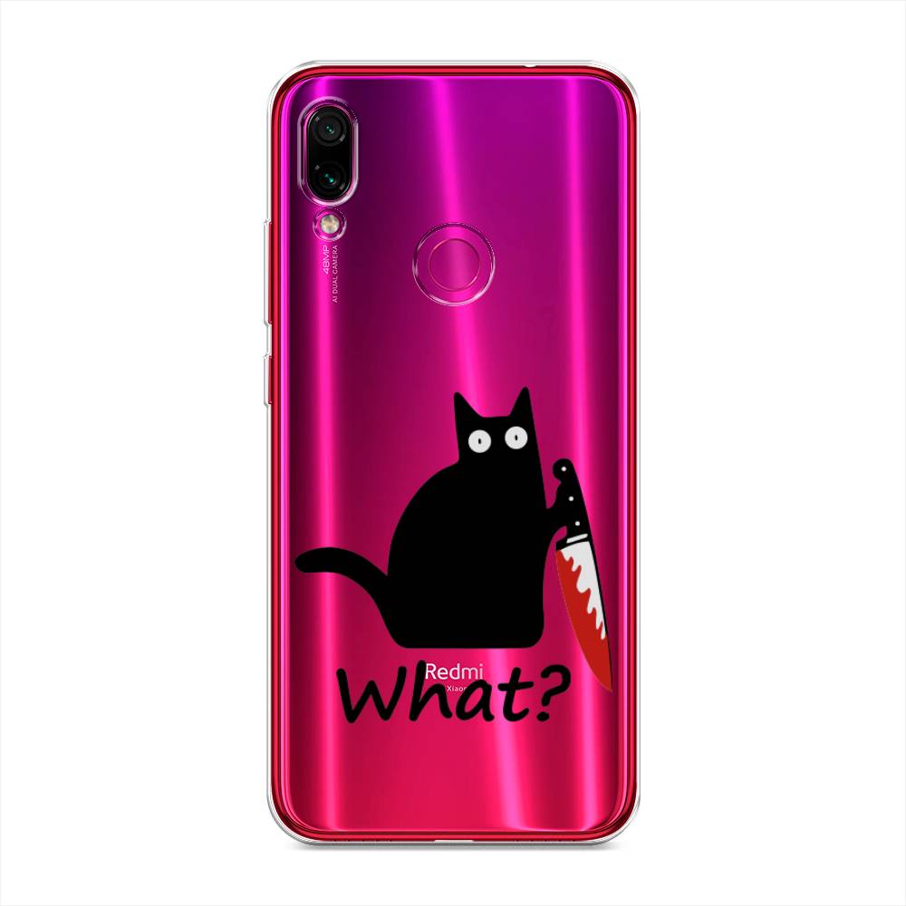

Чехол на Xiaomi Redmi Note 7 "Котик с ножом", Черный;красный, 34750-6