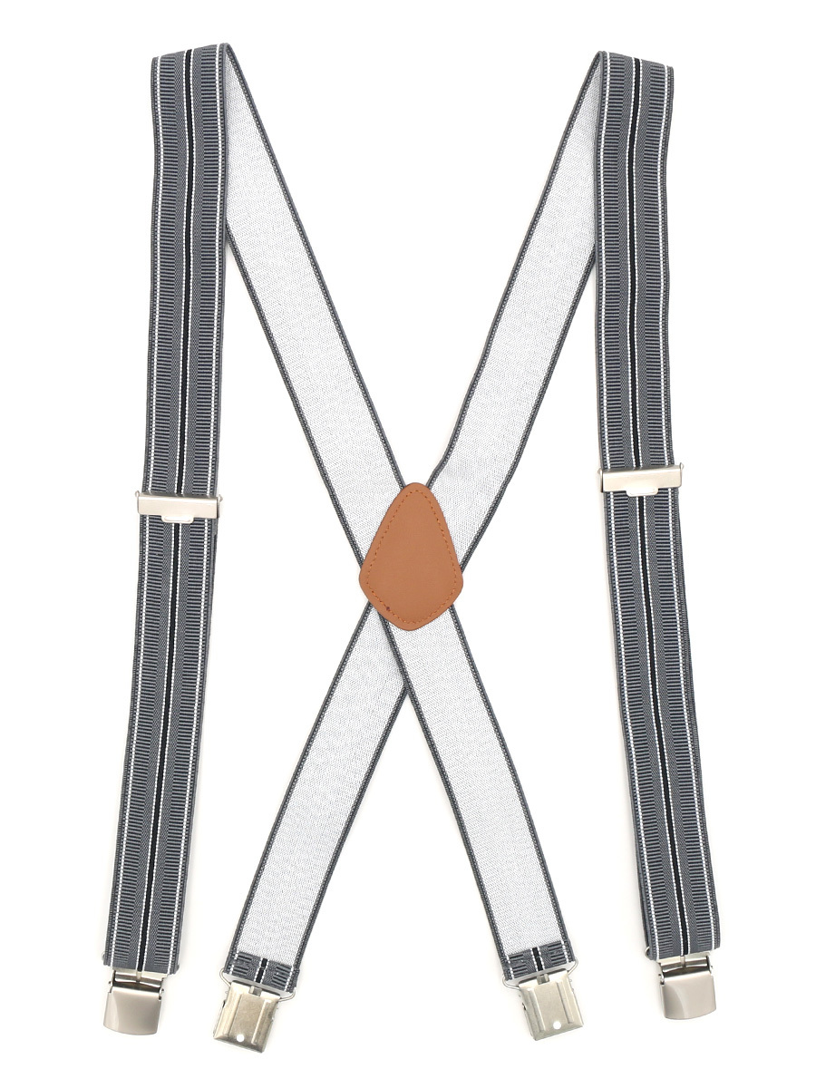 Подтяжки унисекс GENTLETEAM Suspenders-5 серые/белые