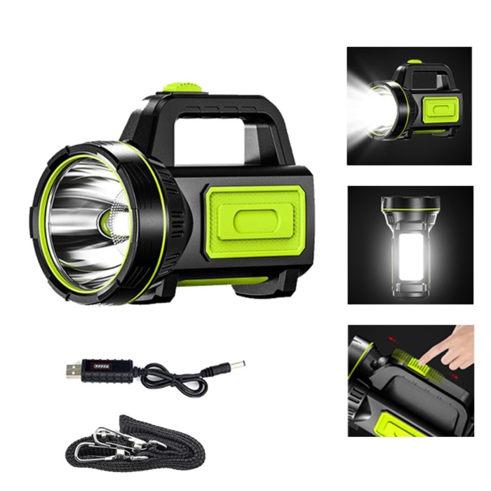 

Фонарь прожекторный аккумуляторный, 10 Вт, 1500 мАч, LED, COB, 2 режима, 15 х 5.7 х 8.5 см, Черный;зеленый