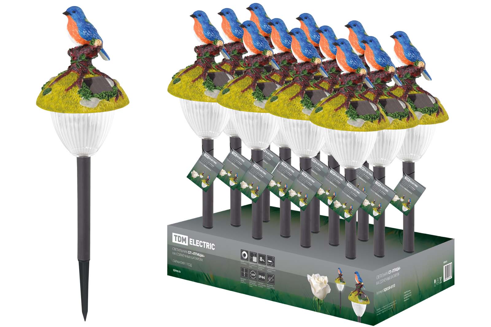 фото Светильник tdm electric сп "птицы" на солнечных батареях (комплект из 12 штук) sq0330-0113