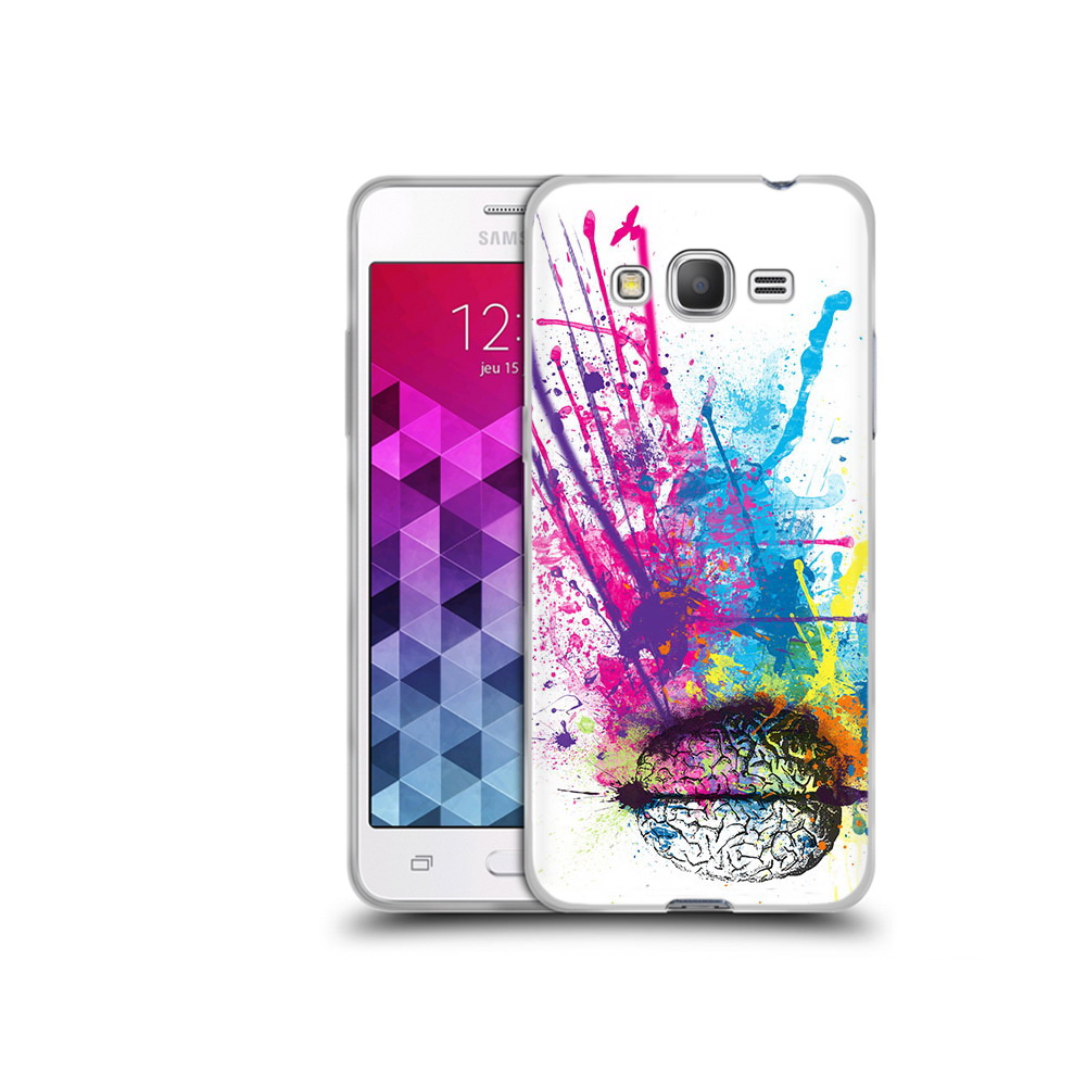 

Чехол MyPads Tocco для Samsung Galaxy Grand Prime яркий красочный мозг, Прозрачный, Tocco
