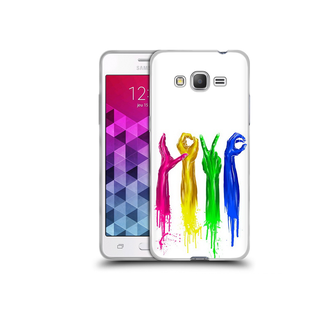 

Чехол MyPads Tocco для Samsung Galaxy Grand Prime яркие руки love, Прозрачный, Tocco