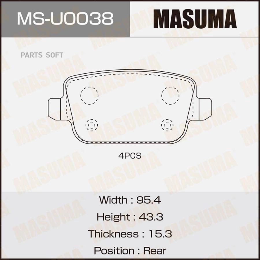 

Колодки Тормозные Дисковые Masuma Ms-U0038 Masuma арт. MS-U0038