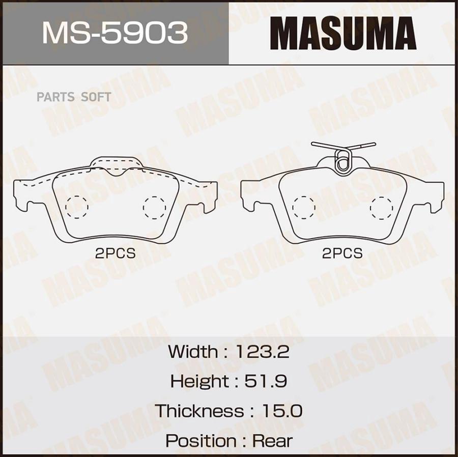 

Колодки Зад. Ford Focus Ii Ford Focus C-Max 05=> Masuma арт. MS5903