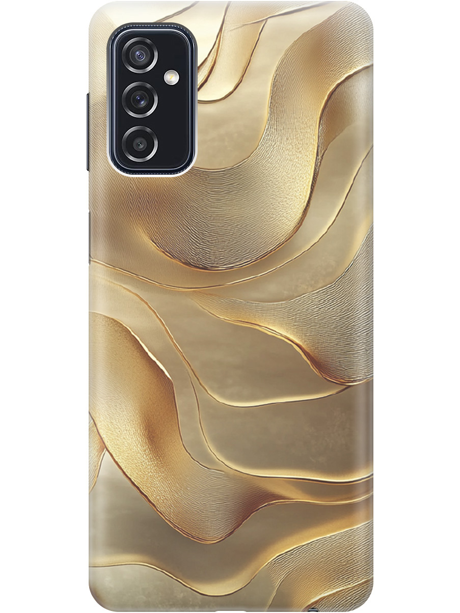 

Силиконовый чехол на Samsung Galaxy M52 5G с принтом "Золотистые волны", Прозрачный;бежевый;золотистый, 734082131