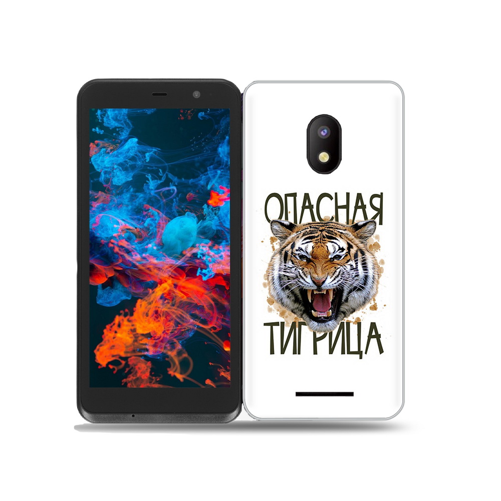 

Чехол MyPads Tocco для BQ 5045L Wallet опасная тигрица, Прозрачный, Tocco