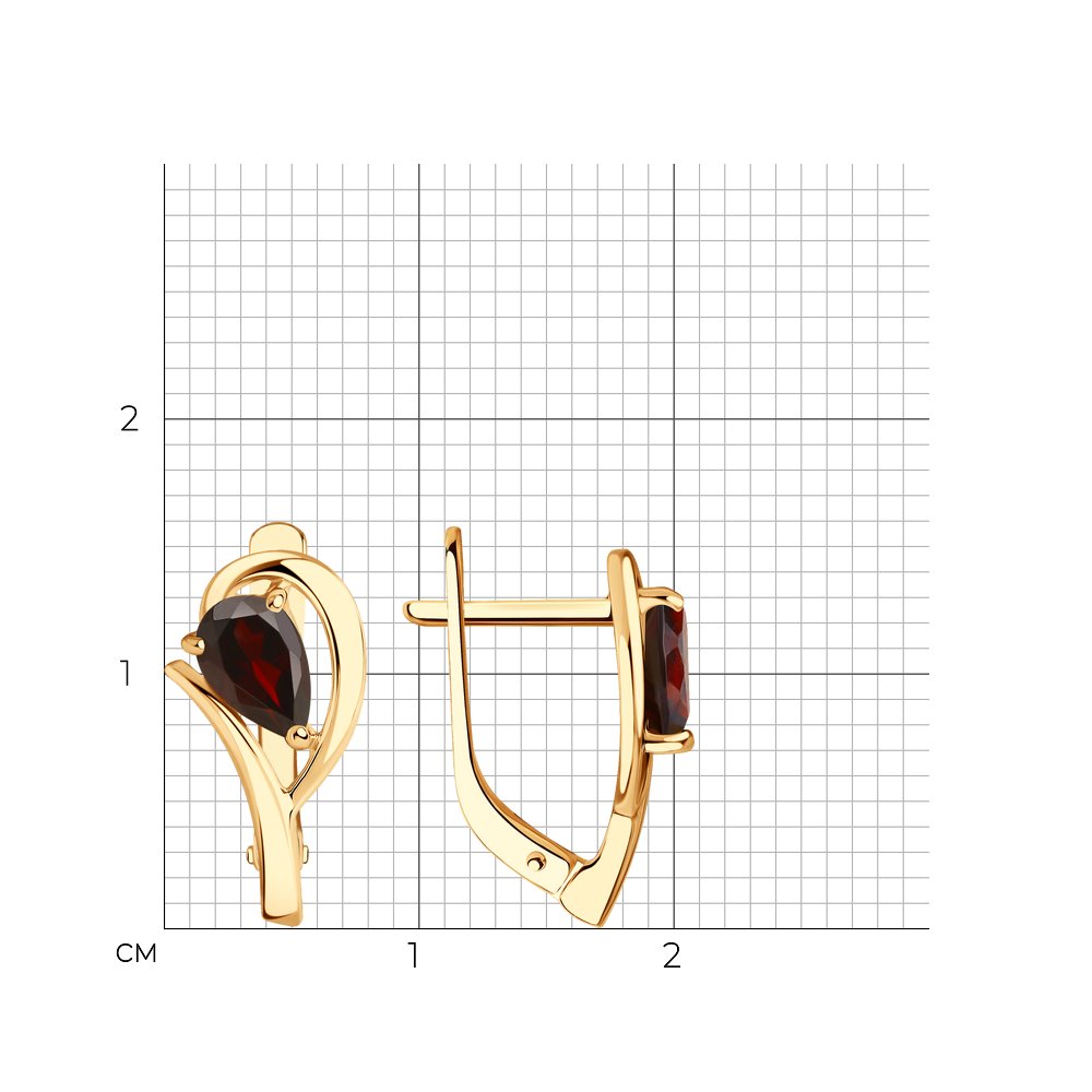 

Серьги женские из золота Diamant 51-320-00971-3, гранат, 51-320-00971-3