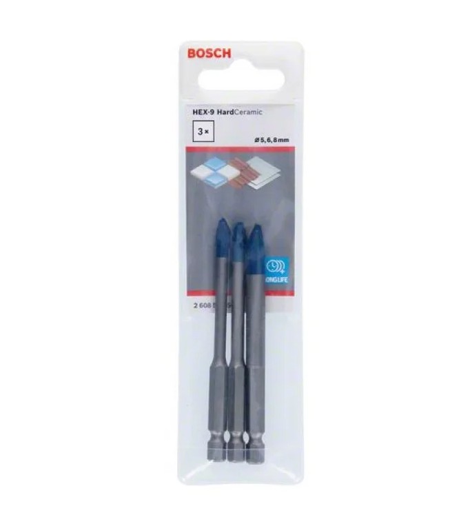 фото Набор сверл bosch для плитки hex-9 hardceramic 5/6/8 3 шт2.608.579.511