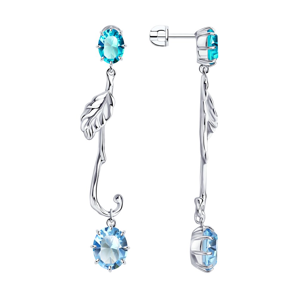 

Серьги женские из серебра SOKOLOV 94024351, кристалл ювелирный, 94024351