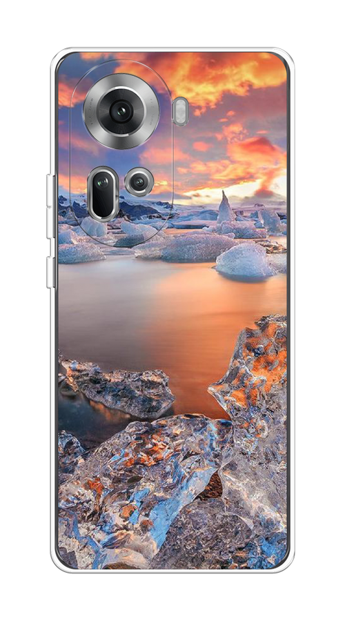 

Чехол на Oppo Reno 11 (Global) "Ледники", Синий;оранжевый, 2515850-1