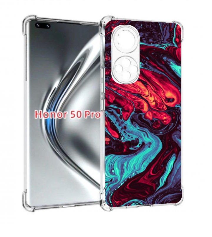 

Чехол бампер MyPads разбавленная краска для Honor 50 Pro/, Прозрачный, Tocco