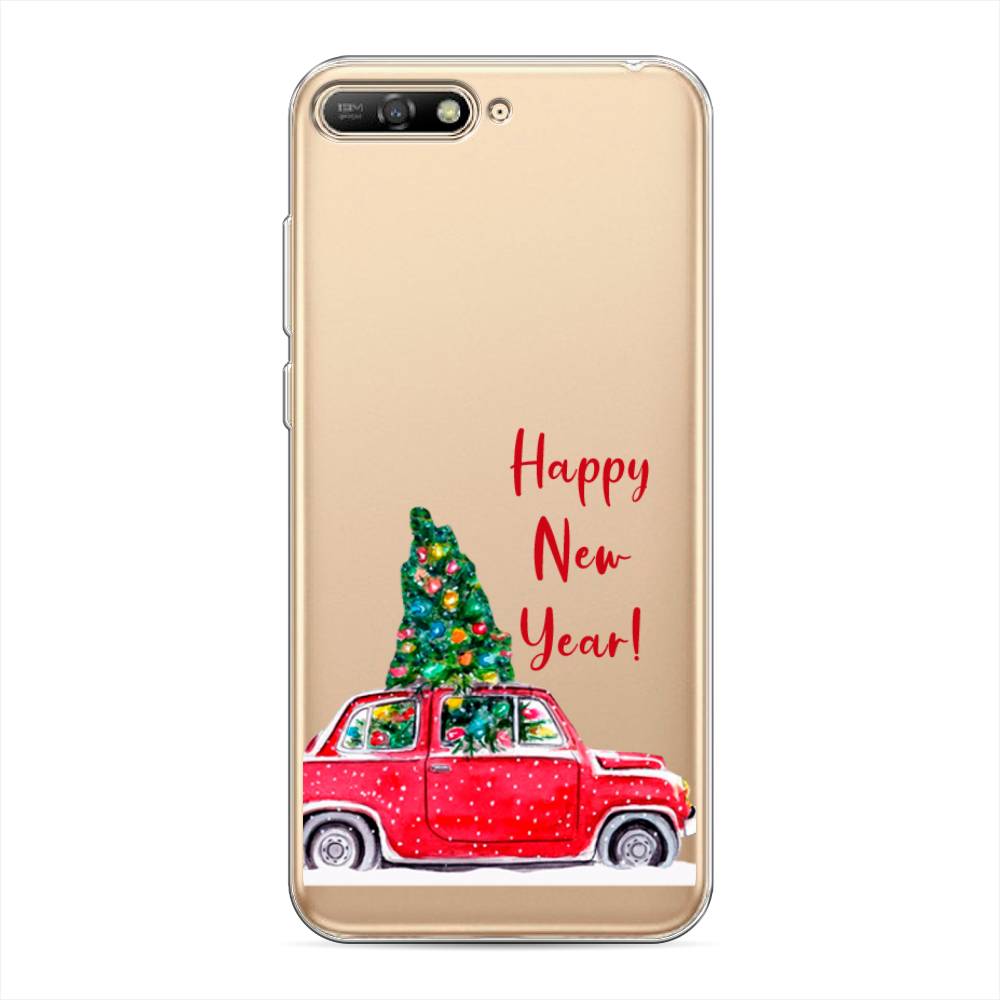 

Чехол на Huawei Y6 2018 "Happy New Year", Красный;зеленый, 67850-5