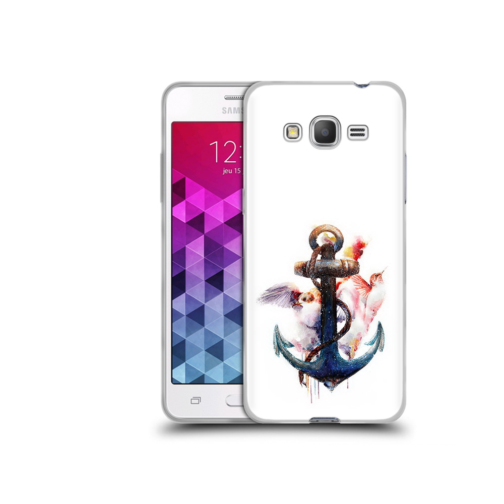 

Чехол MyPads Tocco для Samsung Galaxy Grand Prime якорь с птицами, Прозрачный, Tocco