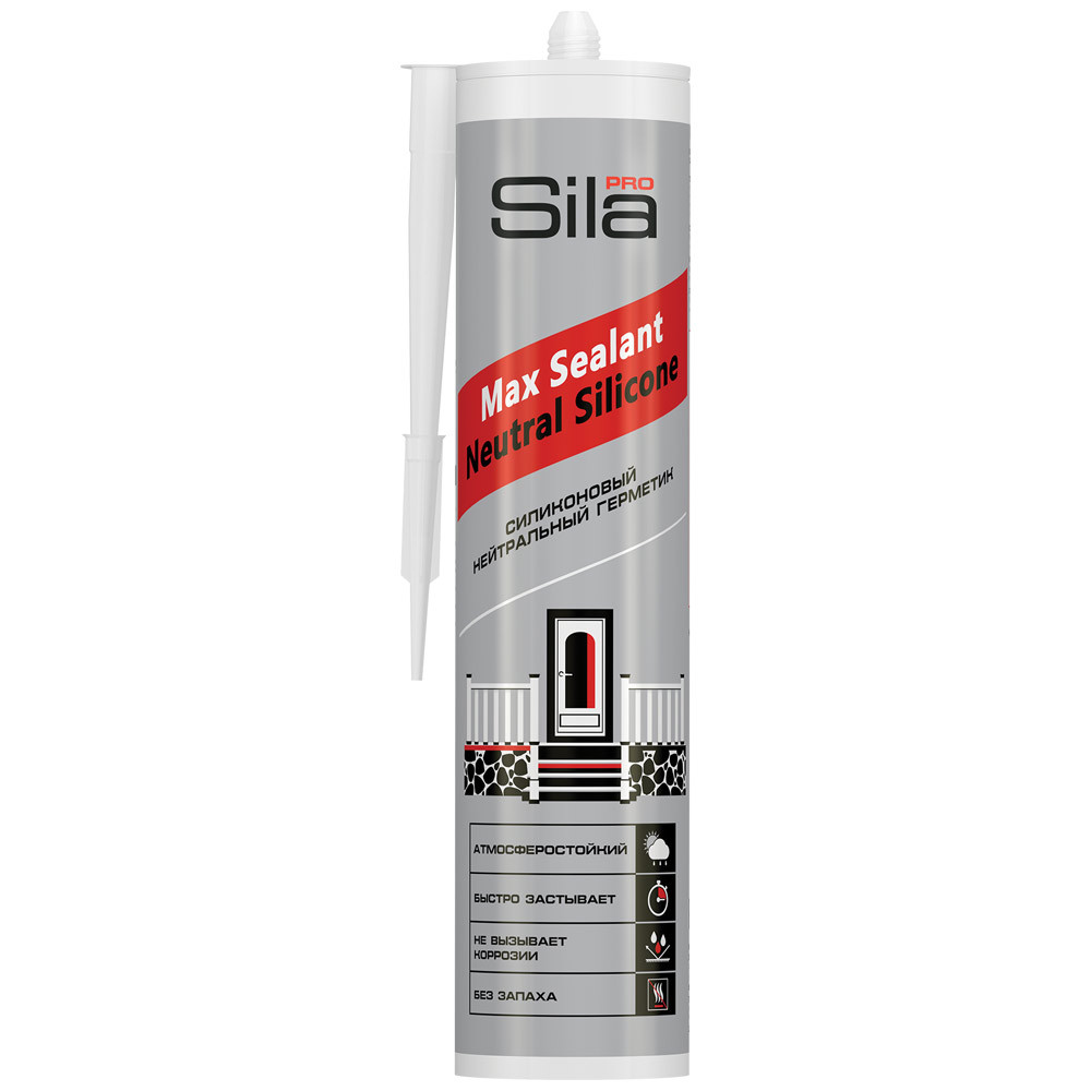 Герметик Sila Pro Max Sealant Neutral Silicone силиконовый нейтральный бесцветный 290 мл герметик силиконовый neutral silicone нейтральный бесцветный 280мл sila ne2802