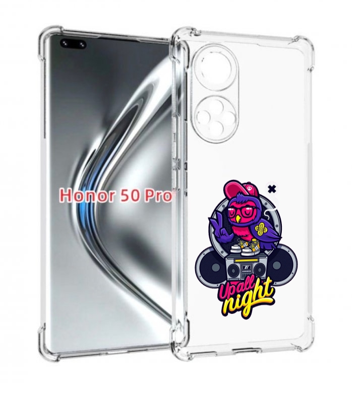 

Чехол бампер MyPads попугай любит музыку для Honor 50 Pro, Прозрачный, Tocco