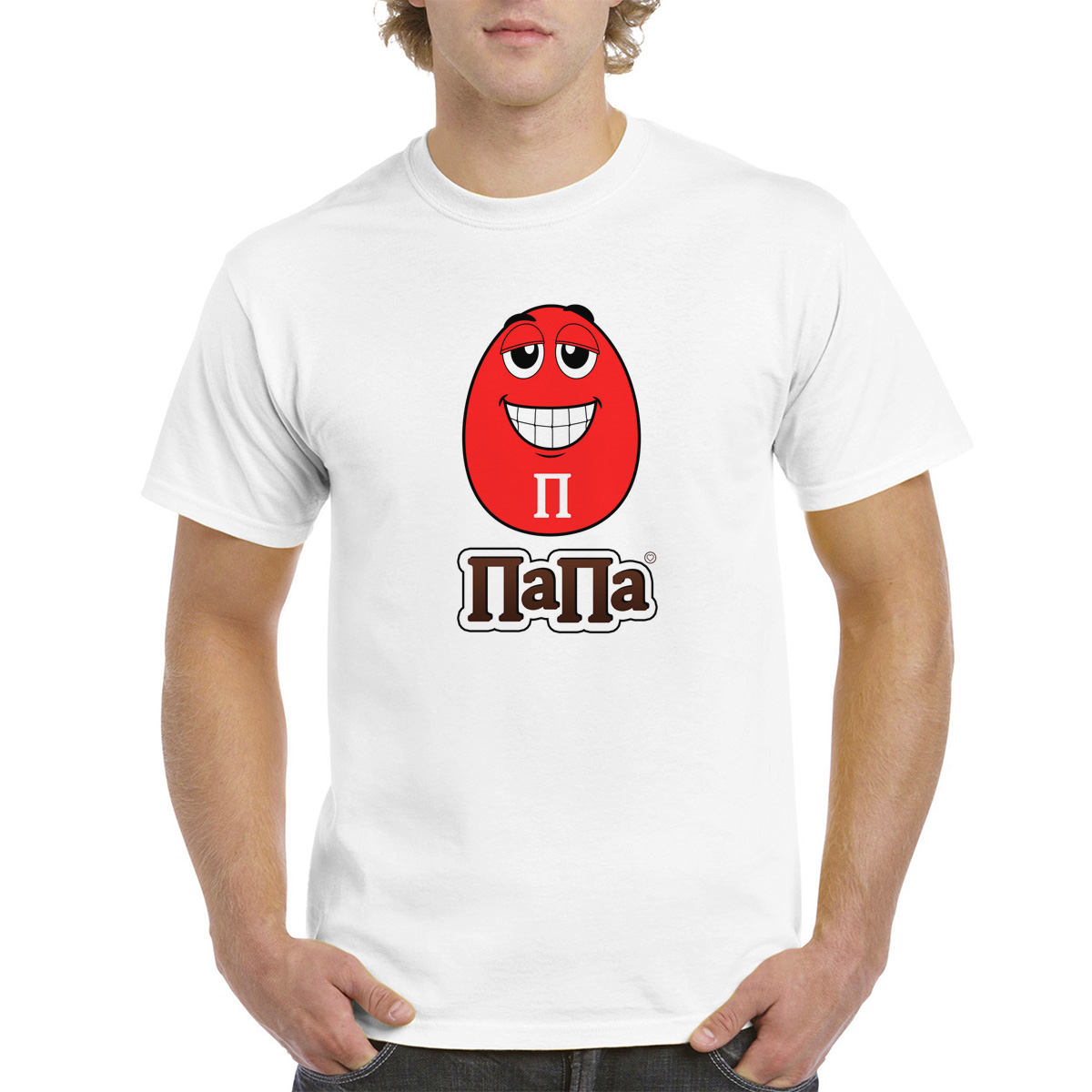 

Футболка унисекс coolpodarok Семья. Папа M&M белая 42 RU, Белый, 2M043539
