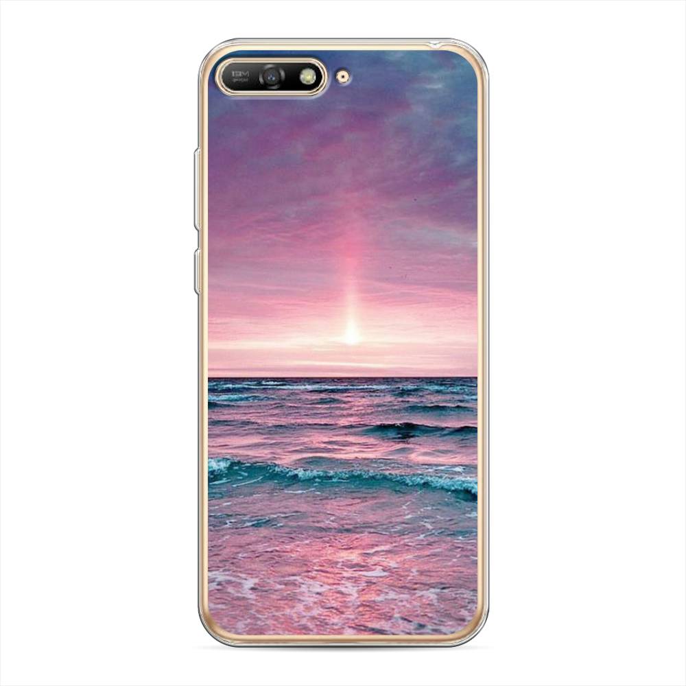 

Чехол на Huawei Y6 2018 "Восход 3", Розовый;голубой, 67850-2