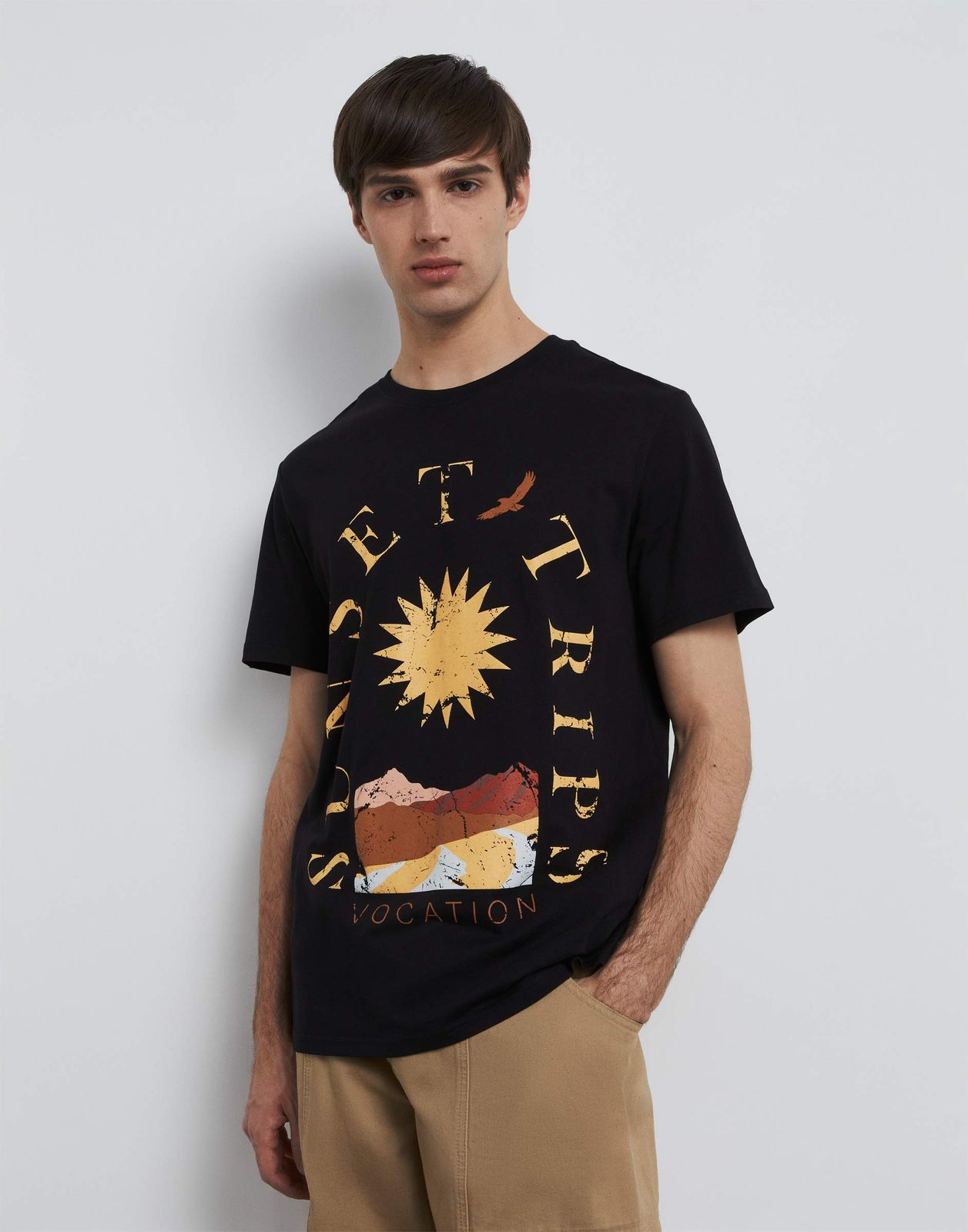 

Футболка мужская Gloria Jeans BKT015461 черный XS/176, BKT015461