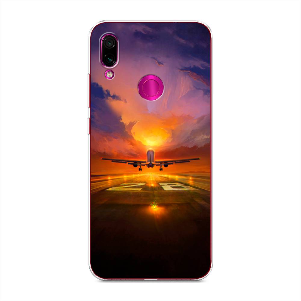 

Чехол на Xiaomi Redmi Note 7 "Самолет на посадке", Оранжевый;синий, 34750-6