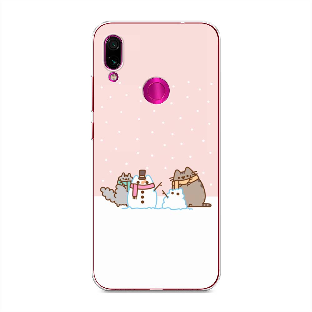

Чехол для Xiaomi Redmi Note 7 "Котики в снегу", Розовый;белый;серый, 34750-5