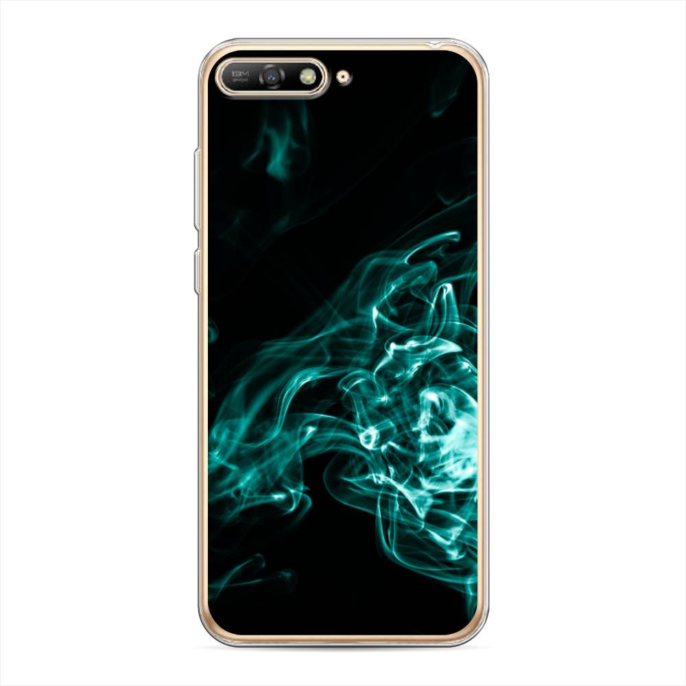 

Чехол на Huawei Y6 2018 "Дым", Голубой;черный, 67850-3