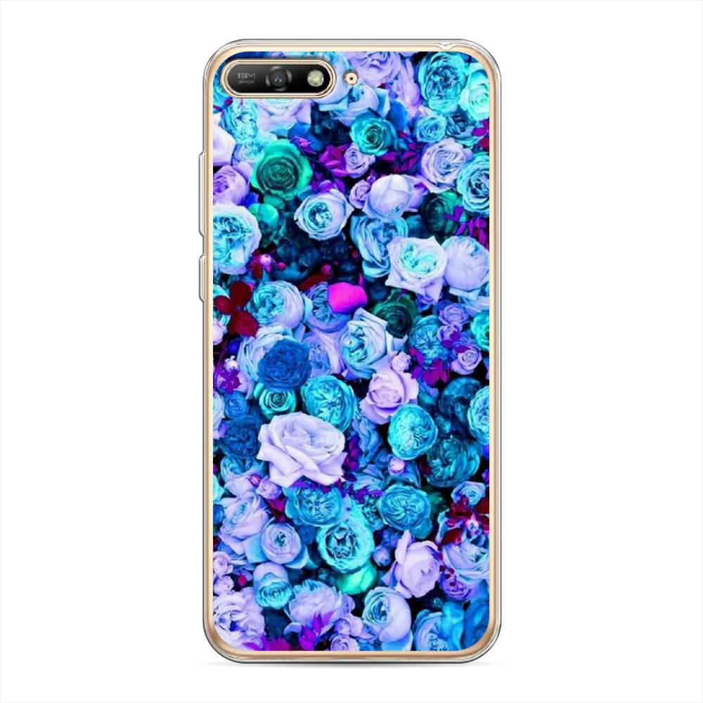 

Чехол на Huawei Y6 2018 "Цветочный ковер", Фиолетовый, 67850-2