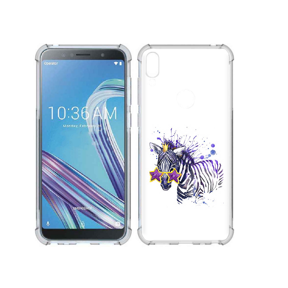 

Чехол MyPads Tocco для Asus ZenFone Max Pro (ZB602KL) акварельная зебра, Прозрачный, Tocco