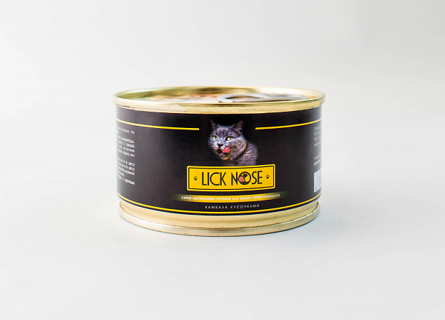 

Влажный корм для кошек Lick Nose камбала кусочками, 100г