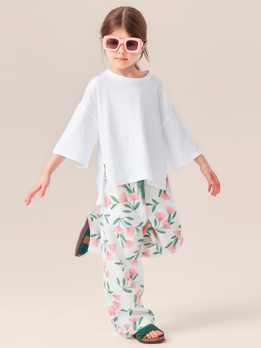 

Брюки детские Happy Baby 88197, pink flower, 92, Белый;зеленый;розовый, 88197
