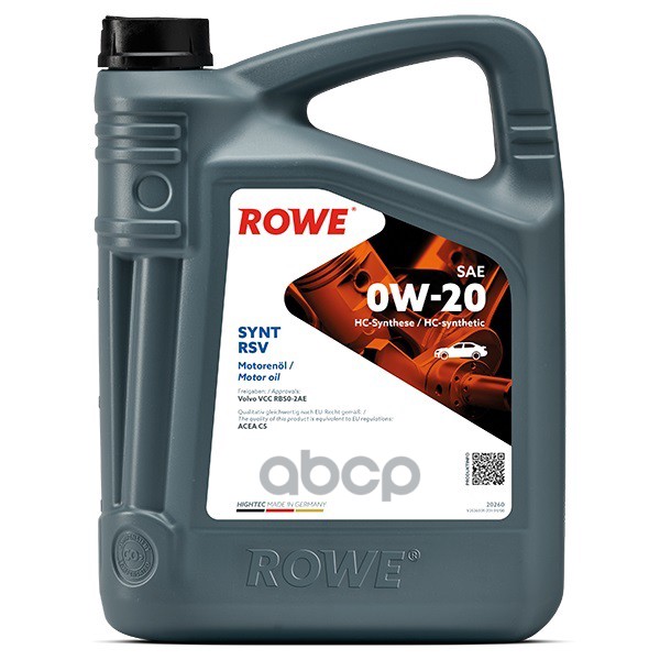 

Моторное масло ROWE 20260-0050-99 HIGHTEC SYNT RSV 0w20 5л