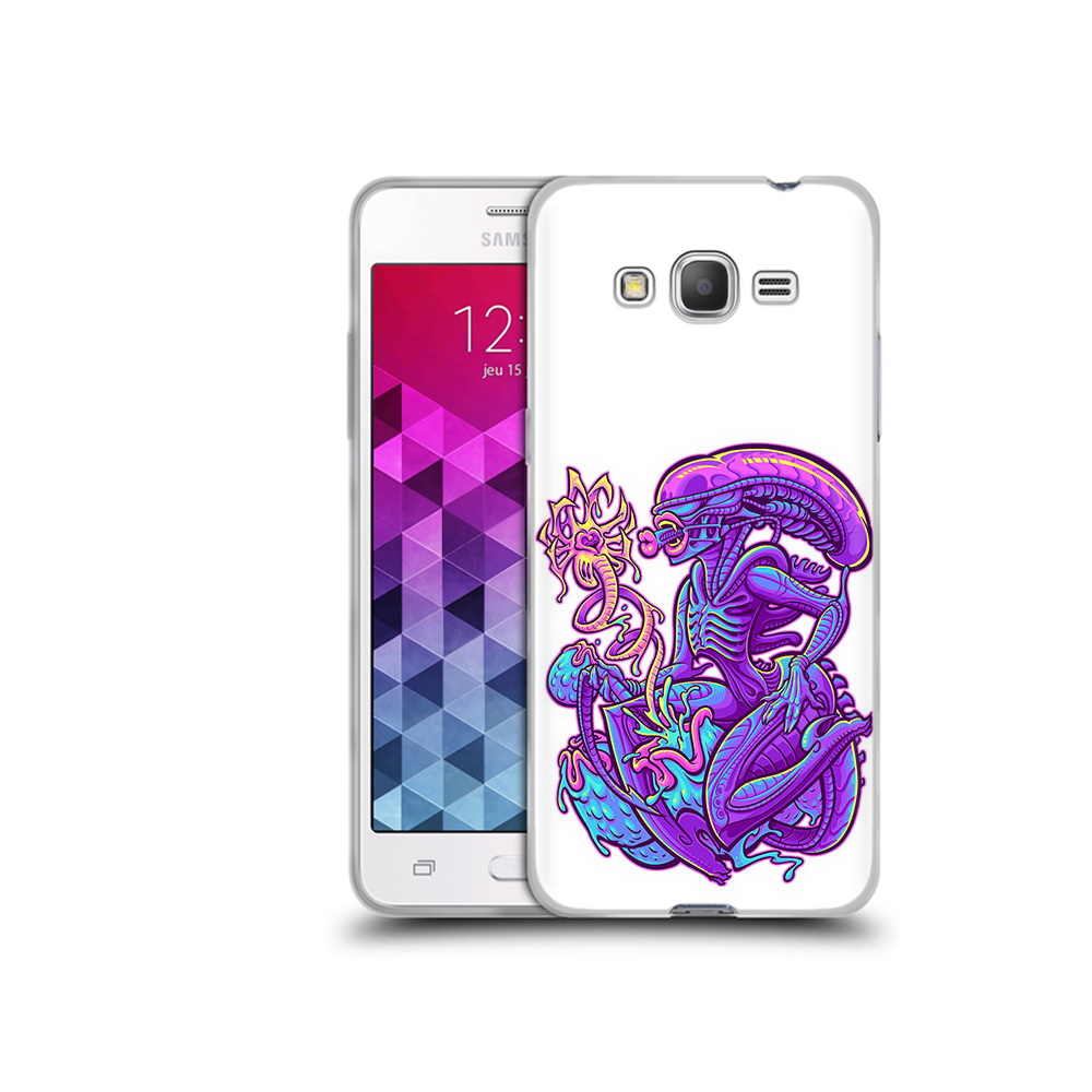 

Чехол MyPads Tocco для Samsung Galaxy Grand Prime чужой фиолетовый цвет, Прозрачный, Tocco