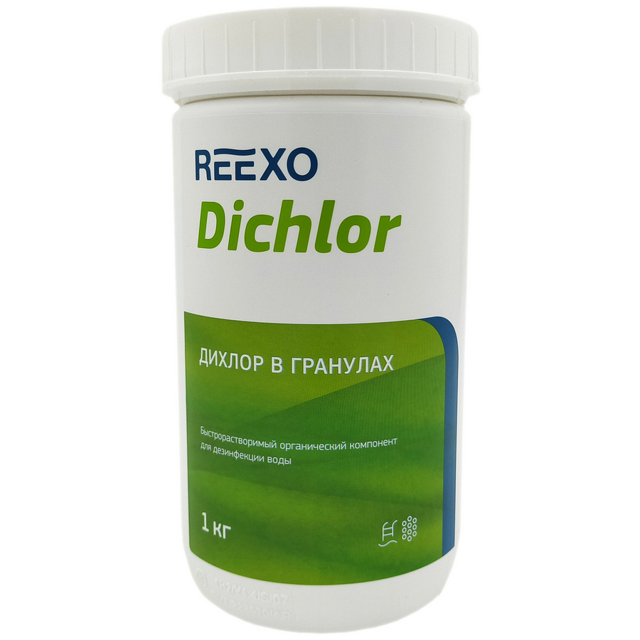 Гранулы дихлора Reexo Dichlor 65% быстрорастворимые 1 кг флакон 169861