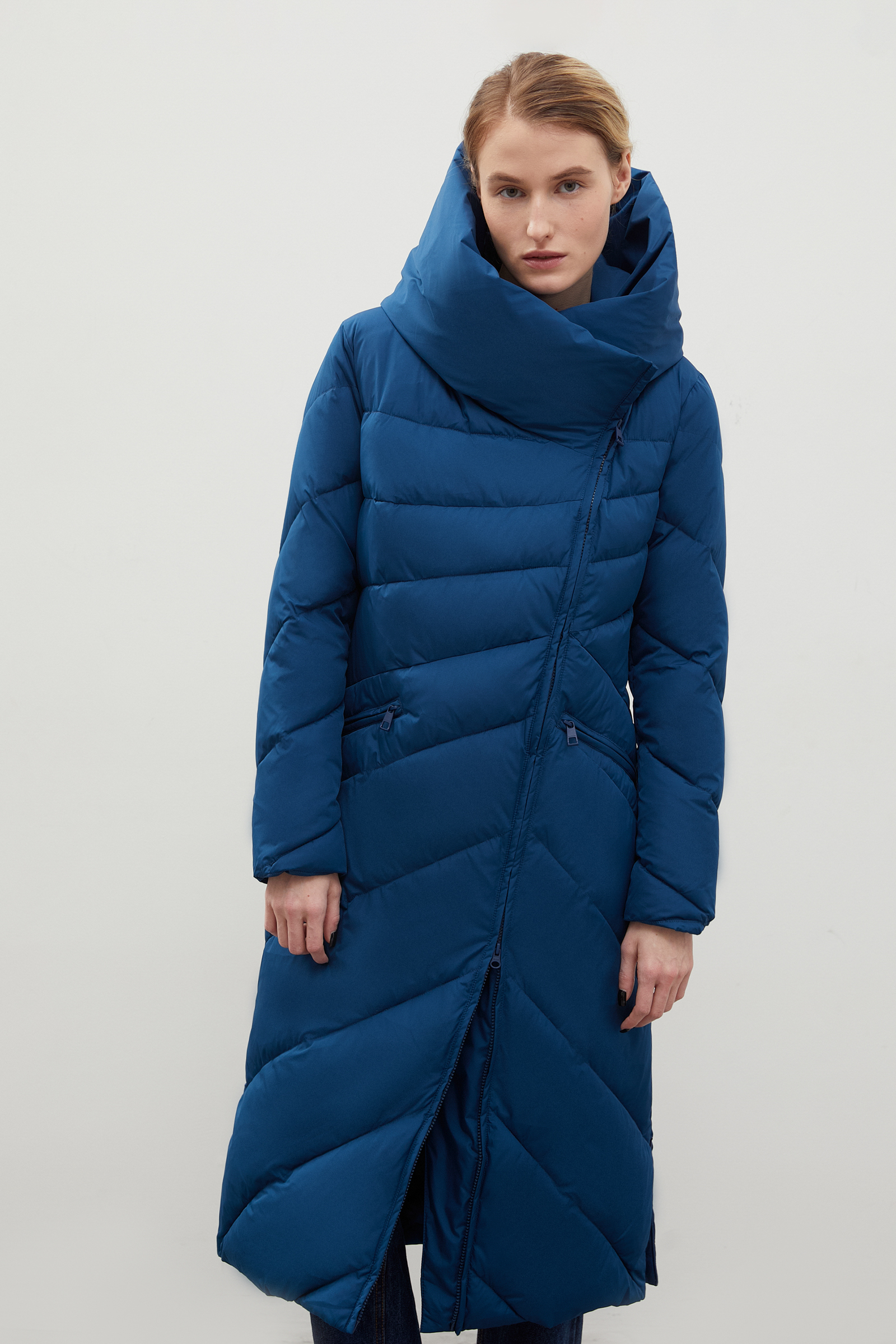 

Пальто женское Finn Flare FWB11010 синее 2XL, FWB11010