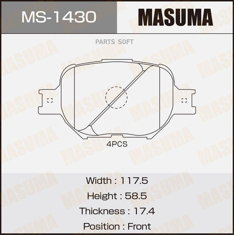 

Колодки Тормозные Masuma Дисковые Ms1430