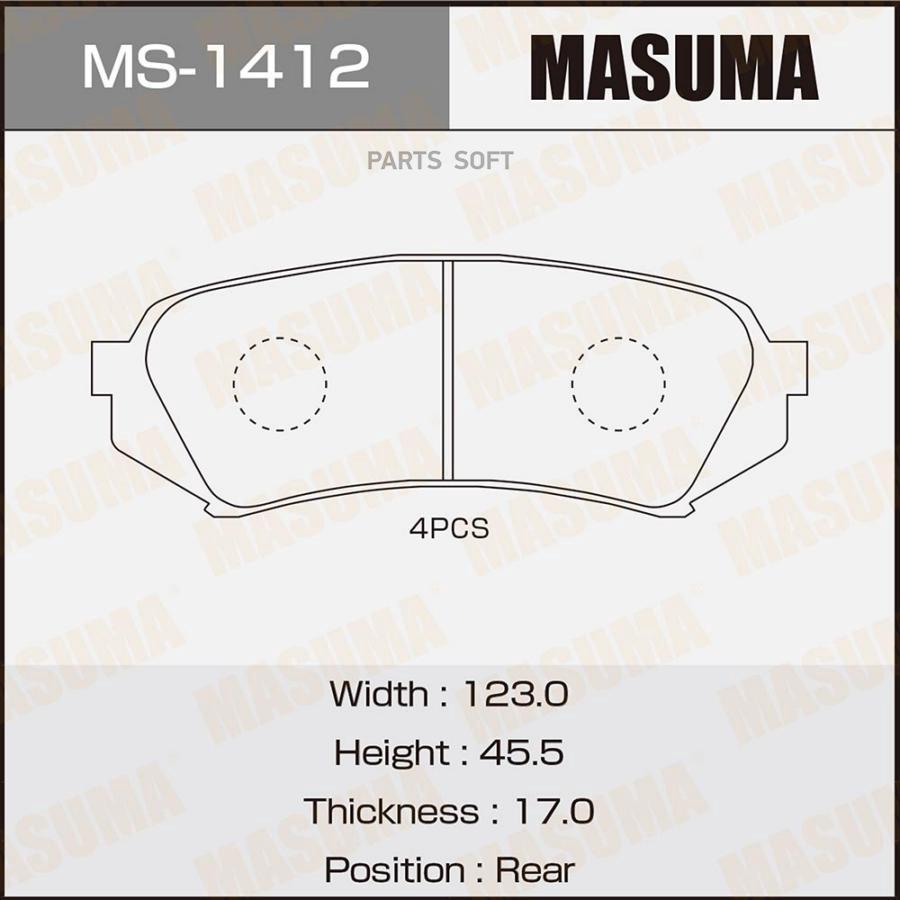 

Колодки Тормозные Toyota Land Cruiser (J100) 98-07; Lexus Lx470 98-08 Задние Дисковые Masu