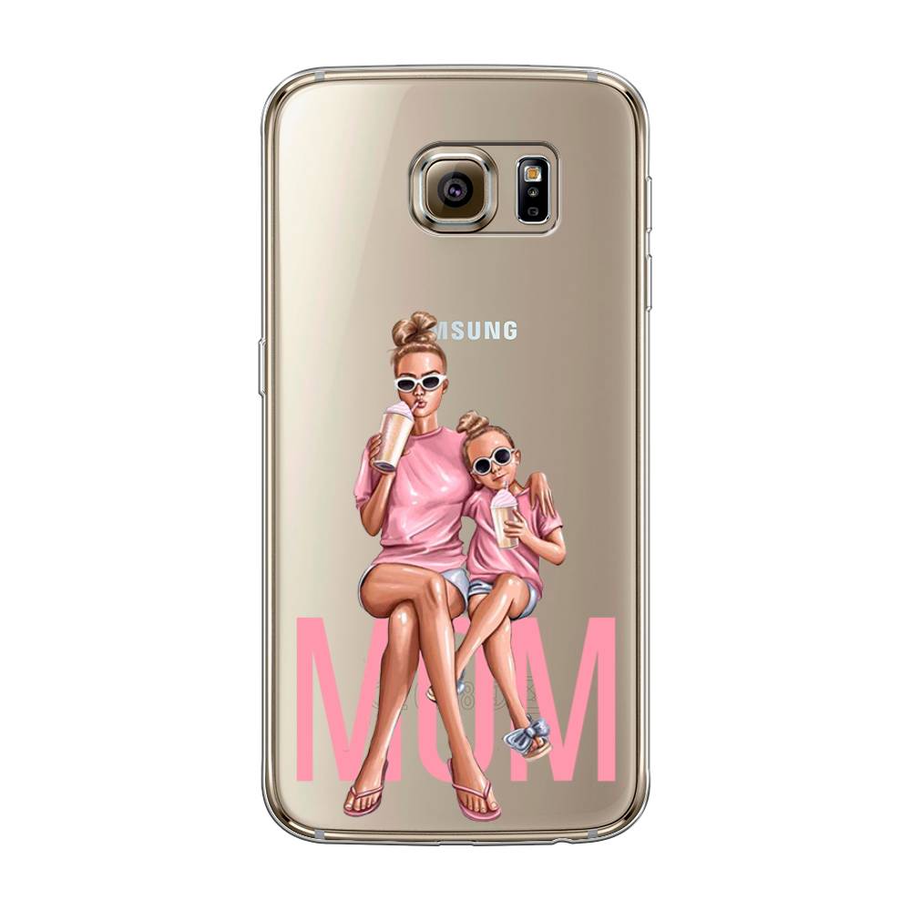 

Чехол Awog на Samsung Galaxy S6 edge "Lovely mom", Синий;бежевый;розовый, 24450-7