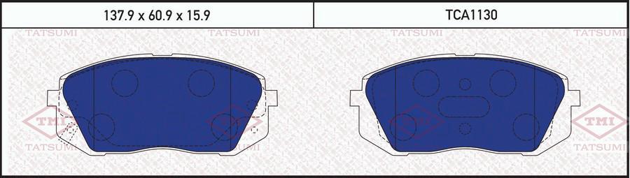 

Колодки тормозные HYUNDAI/KIA I40/SPORTAGE 12- перед. Tatsumi TCA1130