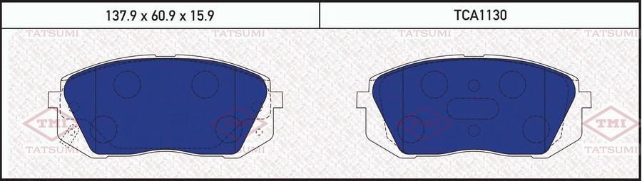 Колодки тормозные HYUNDAI/KIA I40/SPORTAGE 12- перед. Tatsumi TCA1130