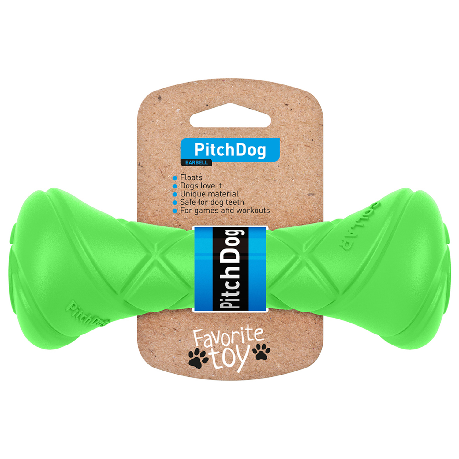 Грейфер (игрушка для перетягивания) для собак PitchDog , зеленый, 19 см, диаметр 7 см