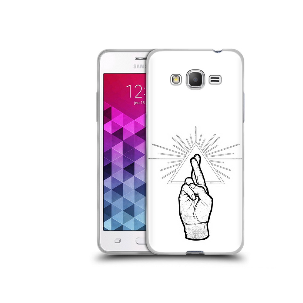 

Чехол MyPads Tocco для Samsung Galaxy Grand Prime черно белая рука, Прозрачный, Tocco