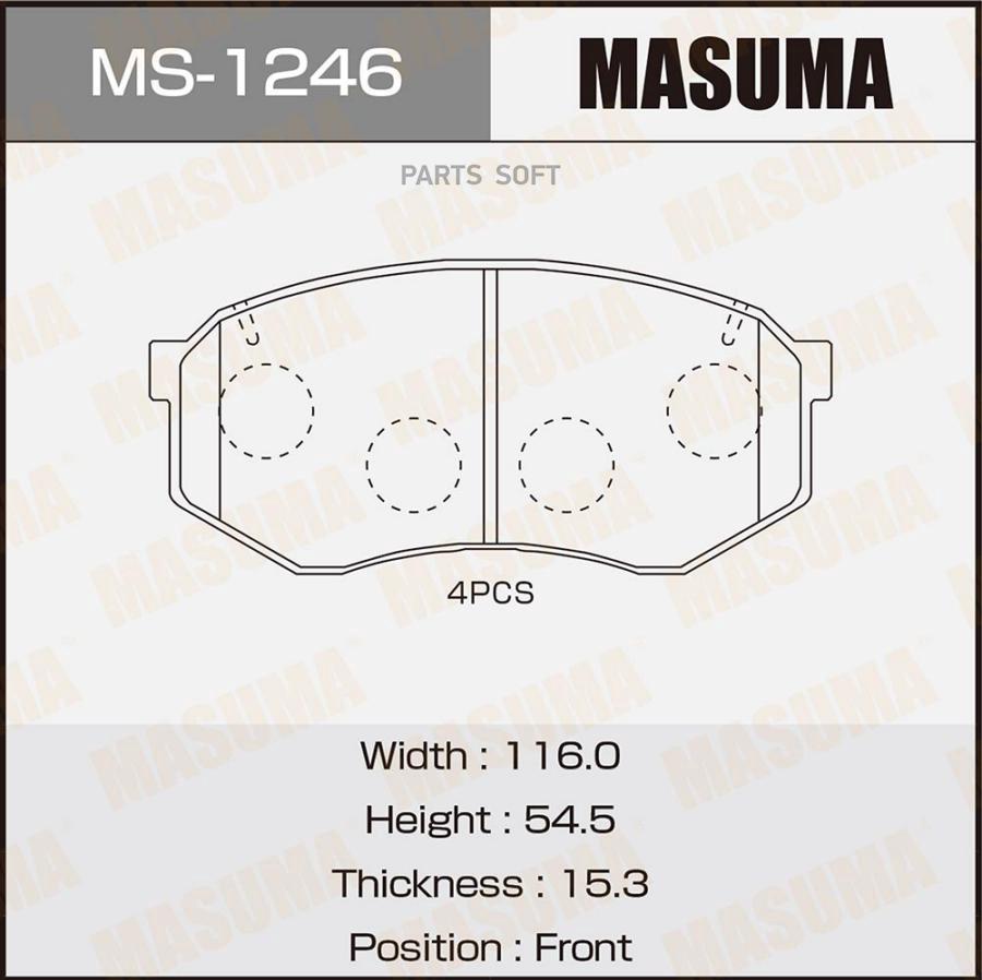

Комплект Тормозных Колодок Masuma Ms1246