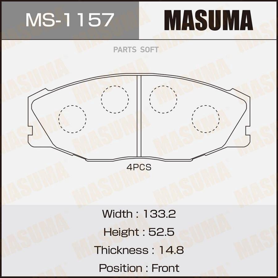 

Тормозные Колодки Masuma Дисковые Ms1157