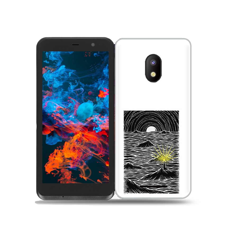 

Чехол MyPads Tocco для BQ 5045L Wallet маяк в черно белом море, Прозрачный, Tocco
