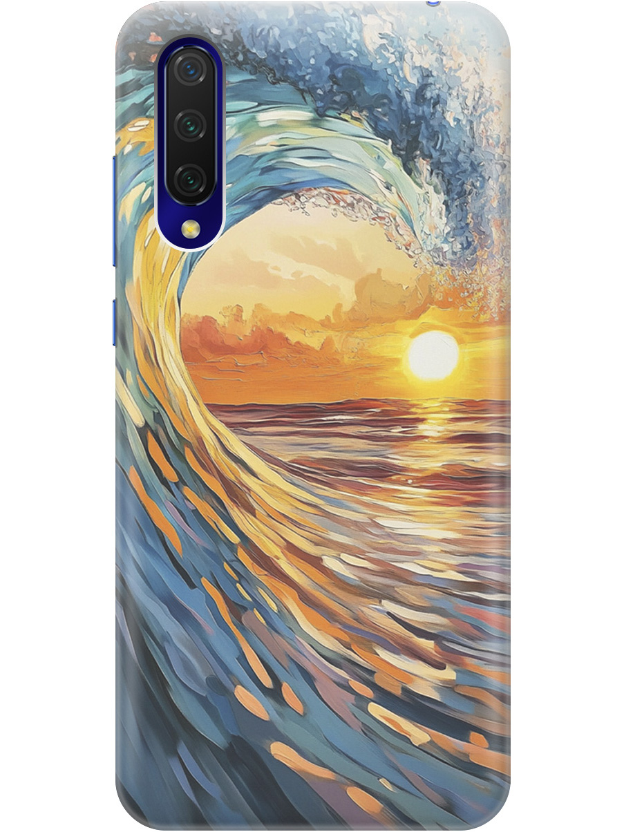 

Силиконовый чехол на Xiaomi Mi 9 Lite/CC9 с принтом "Волна и закат", Прозрачный;желтый;синий, 721722541
