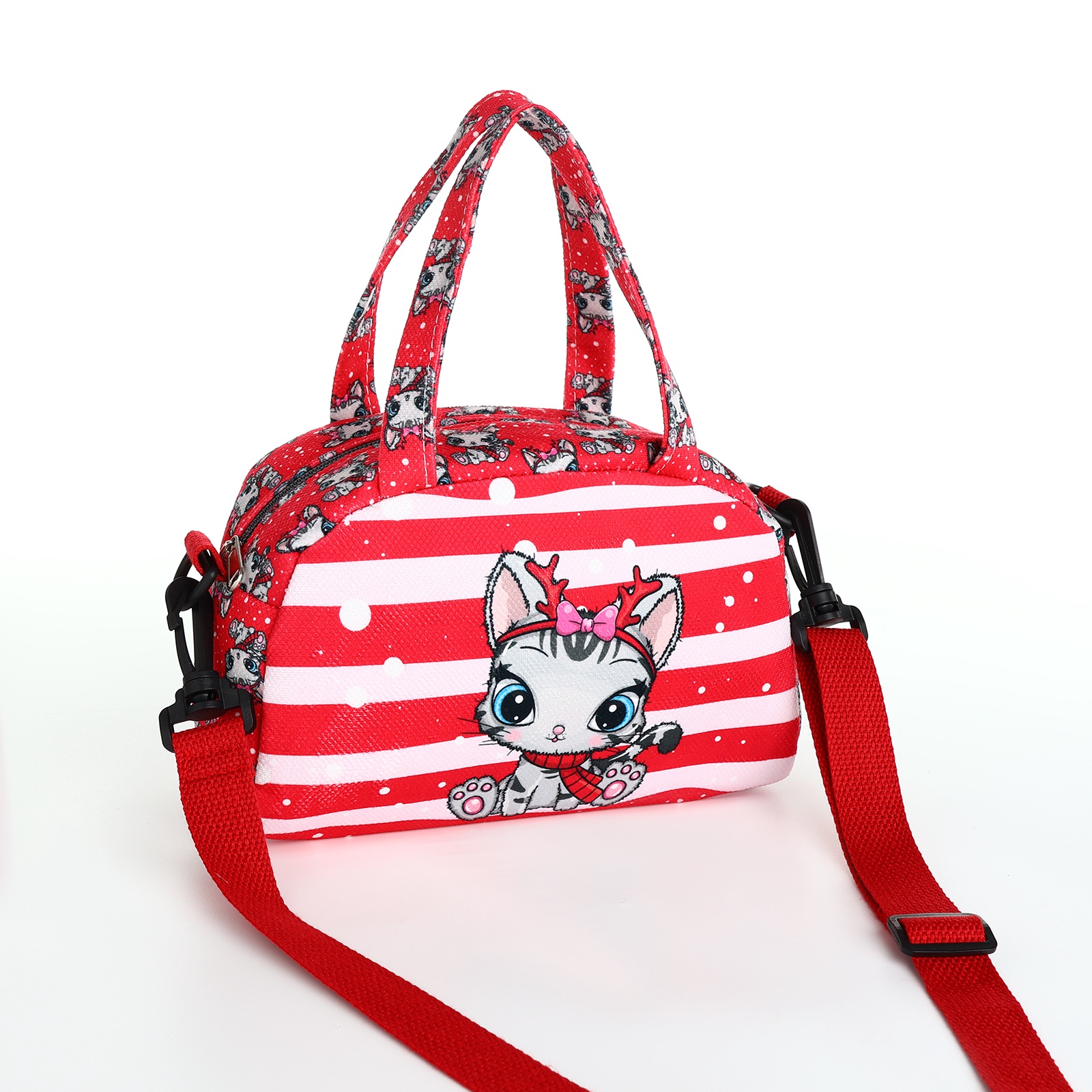 

Сумка детская Выбражулька регулируемый ремень, цвет красный, Кот